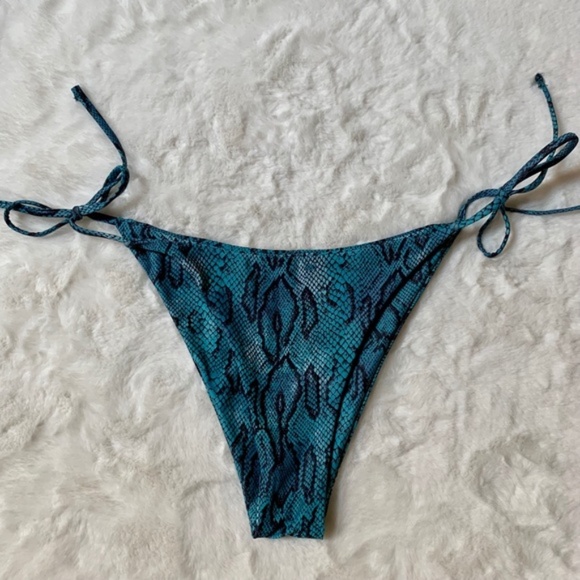 Zaful Snakeskin Tie Side Bikini Swimwear Size 8 - Picture 9 of 10
